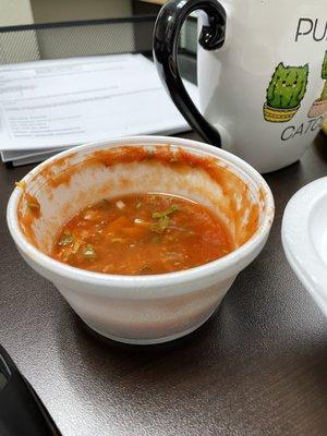 Not to mention this is how they serve you a to go salsa- half full!