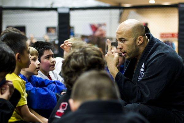 Mat chats are a big part of our kids' program. We discuss character, personal safety, and responsibility.