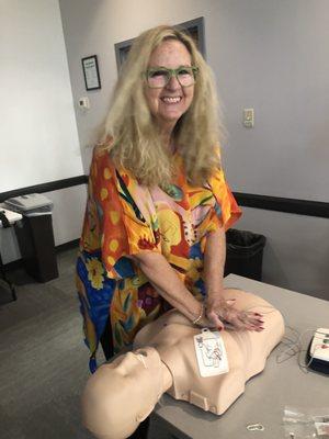 Having fun learning CPR and using an AED