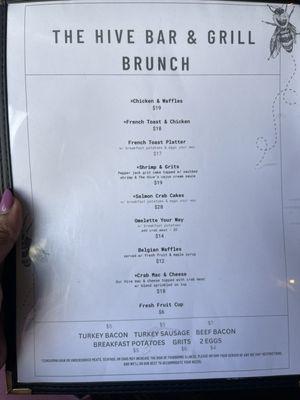 Brunch menu