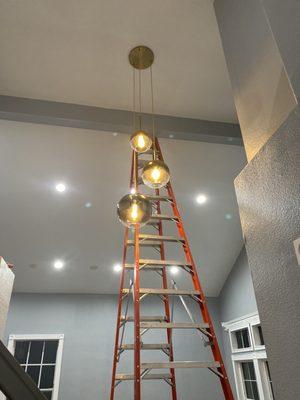 Foyer light install