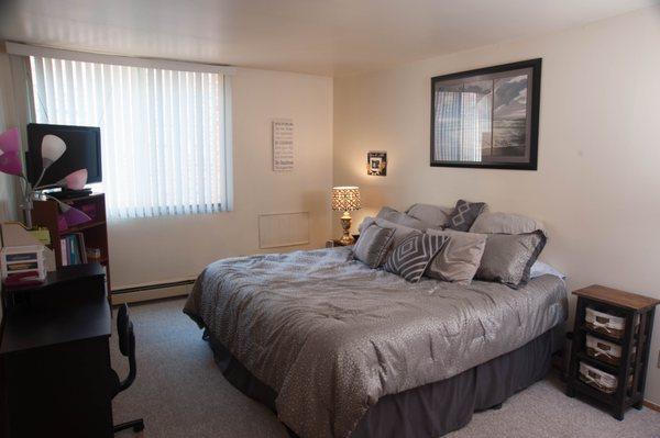 Bedroom inside a one bedroom deluxe apartment at Casa Blanca!