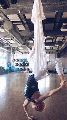 antigravity yoga with Carole is devine