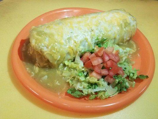 Smothered Burrito                   Chicken or asada.                  Red or green salsa