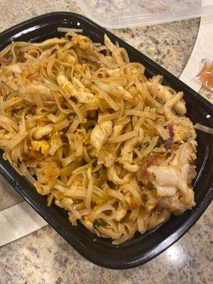 Chicken Pad Thai (a few bites missing)