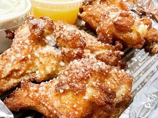 Garlic Parmesan wings; baked