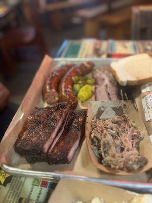 Pork ribs, Brisket, Jalapeno Cheddar Sausage