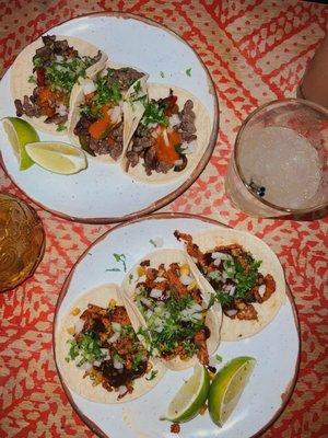 Bistec Tacos and Al Pastor Tacos