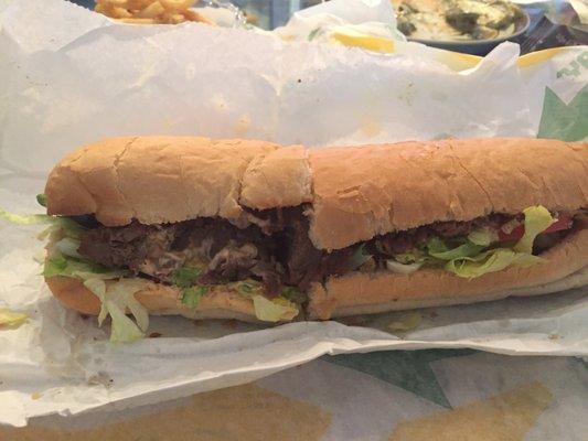 Steak and cheese sandwich