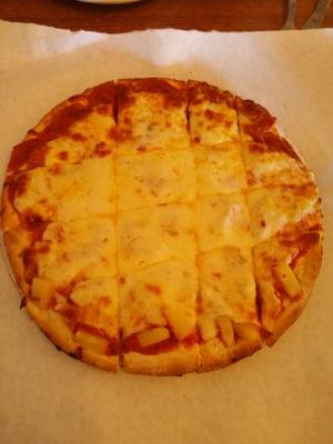 Half pepperoni, half pineapple. So good!