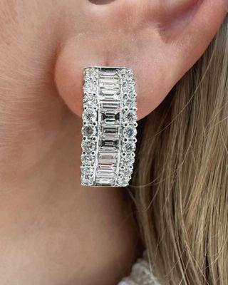 18kt Diamond hoop earrings