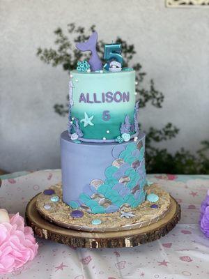 Two Tier Mermaid Cake