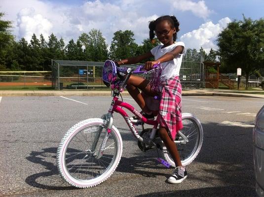 Picking up Sanaa's bicycle! Thanks #YMCA