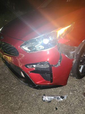 Hit a deer, and it did some body and suspension damage to my Kia.