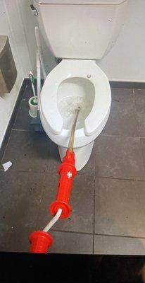 Unclogged toilet