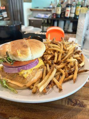 Kitty Hawk Mahi Sandwich with fresh cut fries