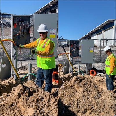 Our Tampa electrician installing a 480 volt service at Eagle Metal Recycling.