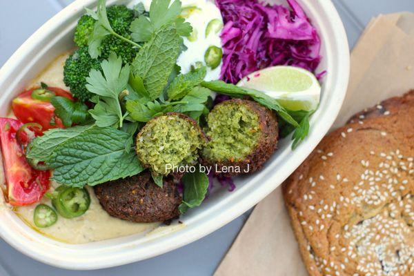 Plate with Falafel ($18.00) -subbed hummus for tabbouleh. Good and fresh but it didn't feel worth the price; I preferred the chicken.