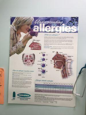 A poster in one of the patient rooms.