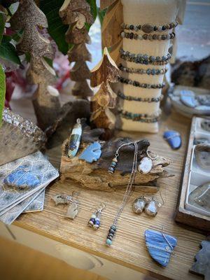 Rock jewelry - petoskey stones and leland blues