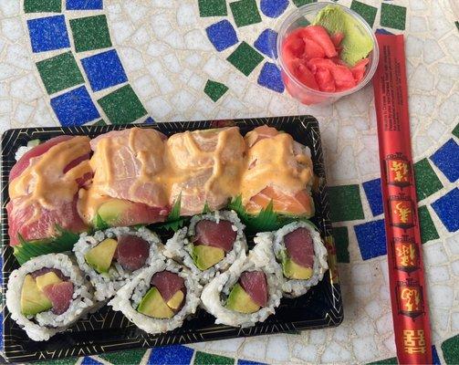 2. Rainbow Roll & 6. Tuna Avocado Roll