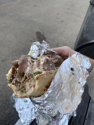 half-eaten (regular size) gyro