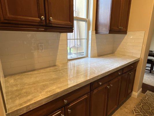 Backsplash tile install