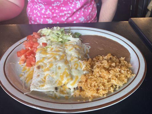 Classic burrito with rice and beans