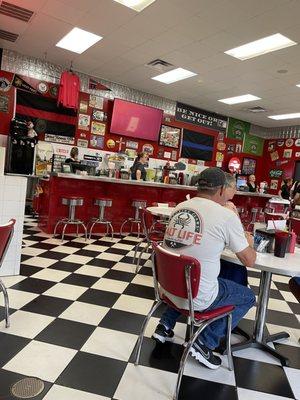 Counter top seating.