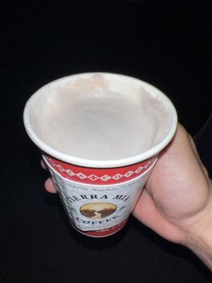 You thinks it's just foam that's on top of the hot chocolate but the entire drink is straight milk:|