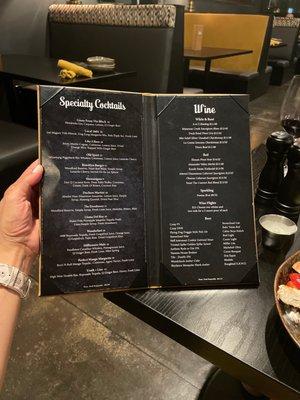 Cocktail Menu.