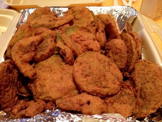 ONE order Fried Green Tomatoes! Too much. So many they steamed themselves soggy. :(