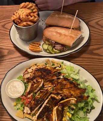 Taco Salad and Ddbg Philly Cheese Sandwich