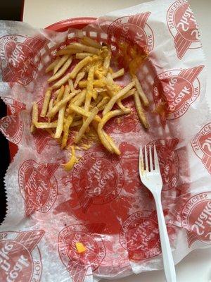 Finished Frisco and cheese fries