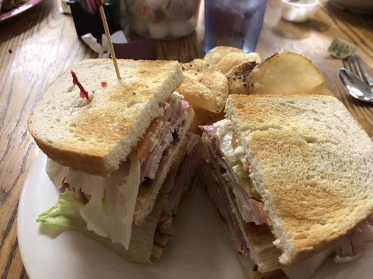 Ham & Turkey Club with Hot Chips!!!