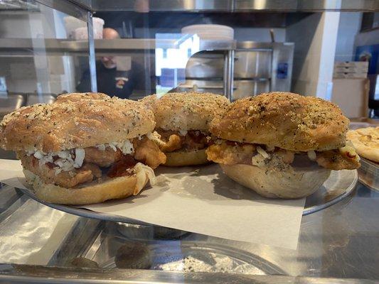 Chicken parm garlic knot sandwich - interesting