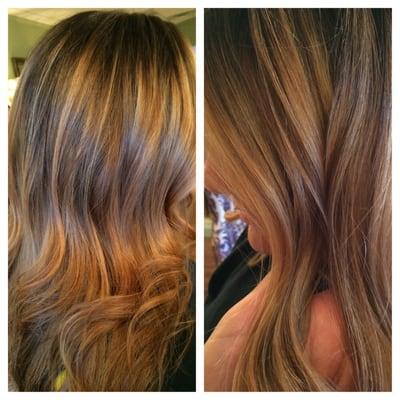 Full balayage (2nd time) glaze, haircut, & blowdry by JACKIE!