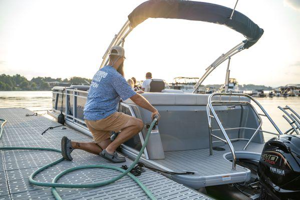 Keowee Marina offers a public gas dock.