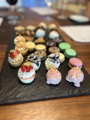 At tasting: assorted desserts