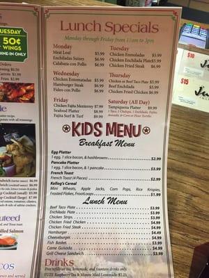 Julia's menu