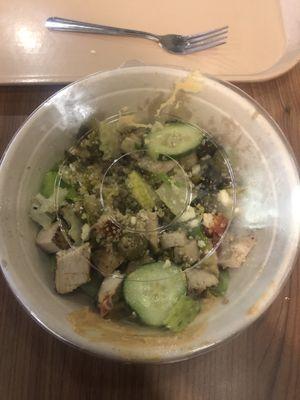 Modern med bowl after a few bites