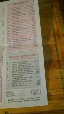 Inside of menu