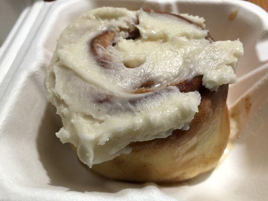 Cinnamon Roll with cream cheese icing.