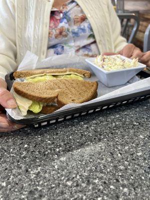 Tuna sandwich with coleslaw