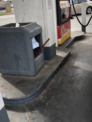 This gas station is disgusting. I don't understand why they won't clean it up. All it would take is some pressure washing.