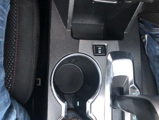 Cup holders are the worst, but looking great now, and look at that shifter. Oh, yeah!