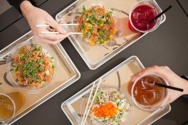 You can customize almost anything on your poke bowl including the sauce level. Choose between light, medium or heavy sauce