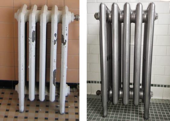 Bathroom radiator, before & after