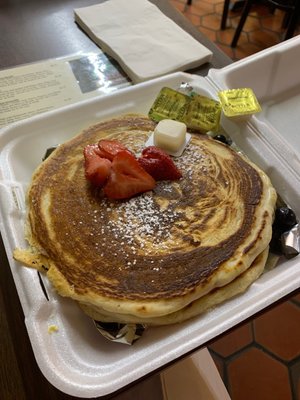 2 pancakes these are HUGE!  (part of the big breakfast plate)