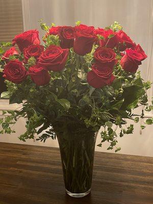 24 long stem roses